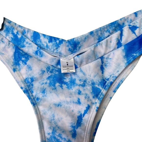 Sunny Co Women's Bikini Set sz Medium Tie Dye Blue - Picture 4 of 7